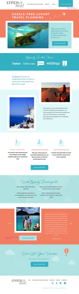 Travel agent website design